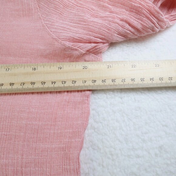 Chicos Shirt Womens 1 US Medium Pink 100% Linen Gauzy Button Up Long Sleeves - Picture 3 of 4